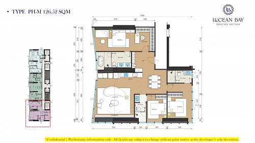 Lucean Bay Jomtien Pattaya — планировка квартиры 18