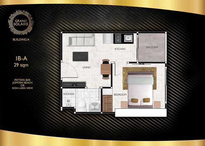 Grand Solaire — апартаменты с 1 спальней, 29 m² ID578104 — фото объекта 7, Паттайя
