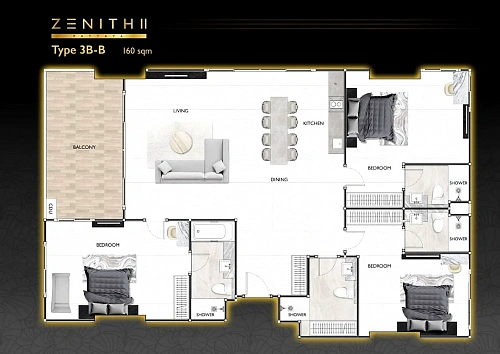 Zenith Pattaya II — планировка квартиры 10