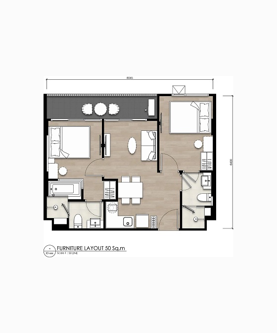 So Origin Bangtao — апартаменты с 2 спальнями, 51 м² — фото объекта 7, Пхукет