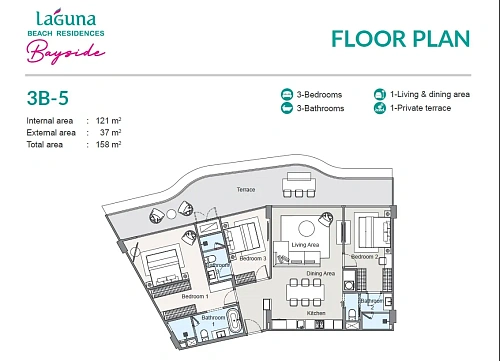 Laguna Beach Residences Bayside — планировка квартиры 10