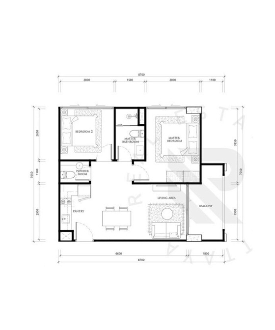 The Embassy — апартаменты с 2 спальнями, 51 - 102 м² — фото объекта 26, Паттайя