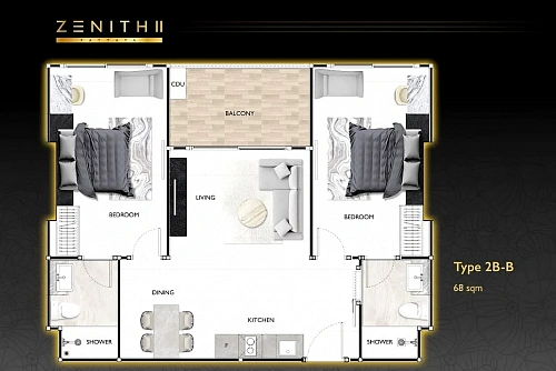 Zenith Pattaya II — планировка квартиры 6