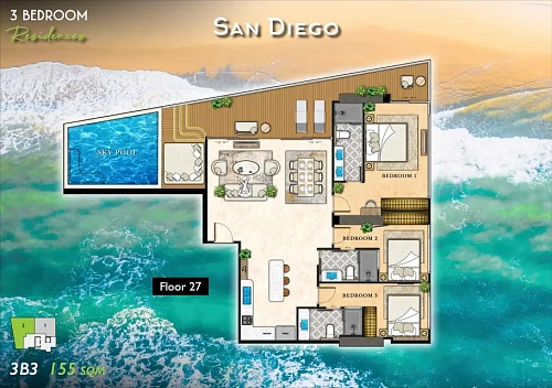 The Riviera California — планировка квартиры 33