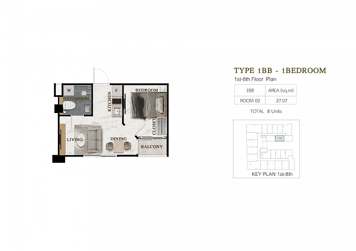 Siam Oriental Beach — апартаменты с 1 спальней, 33-39 м² — фото объекта 8, Паттайя