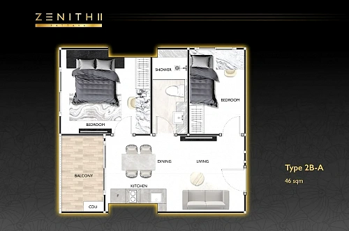 Zenith Pattaya II — планировка квартиры 5