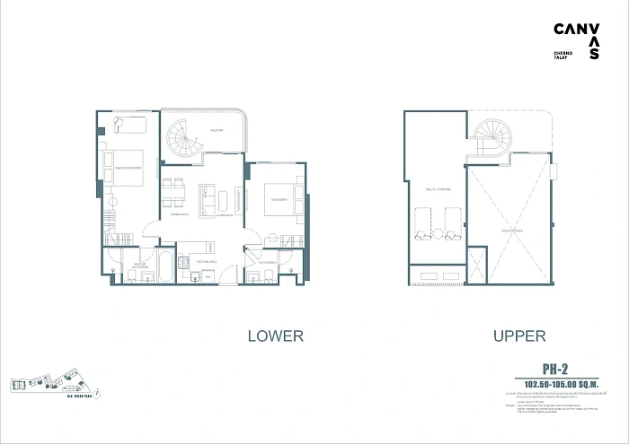 Canvas Cherngtalay — апартаменты с 2 спальнями, 59-105 м² — фото объекта 5, Пхукет