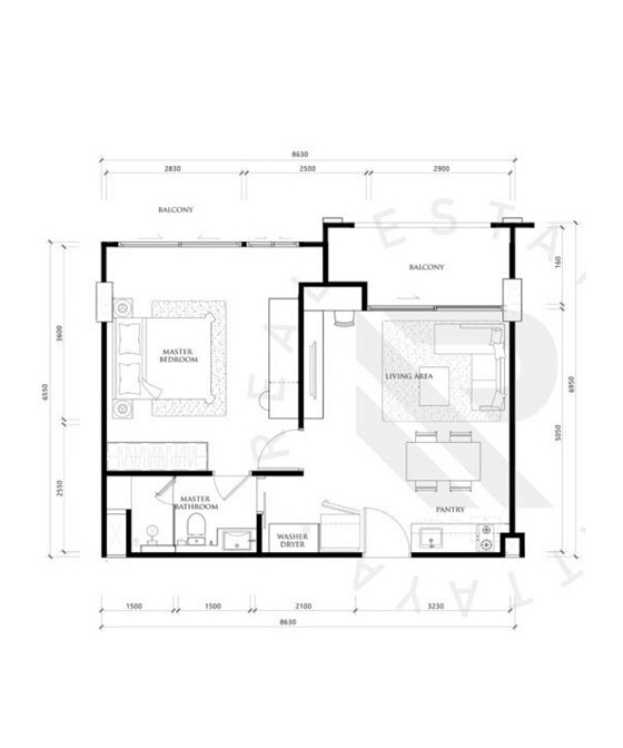 The Embassy — апартаменты с 1 спальней, 33-54 м² — фото объекта 17, Паттайя